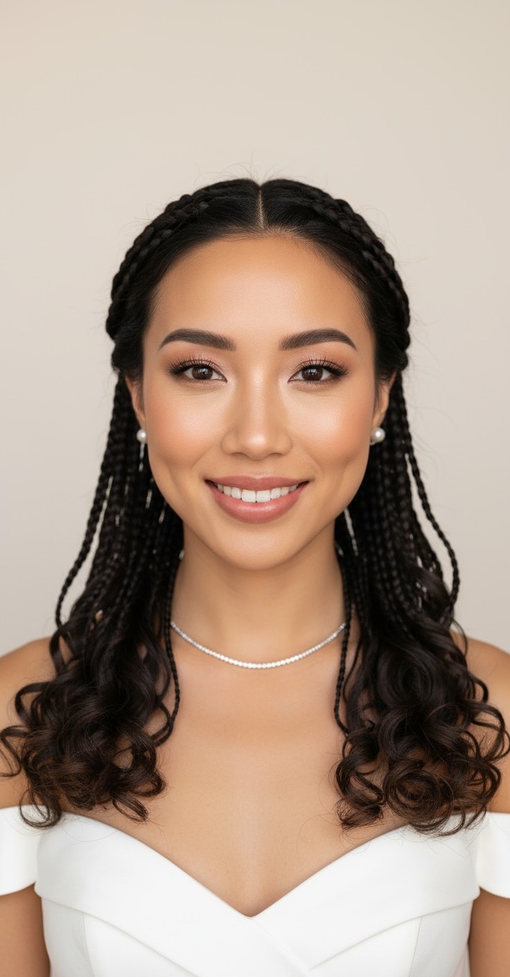 After Knotless Braids With Curly Ends